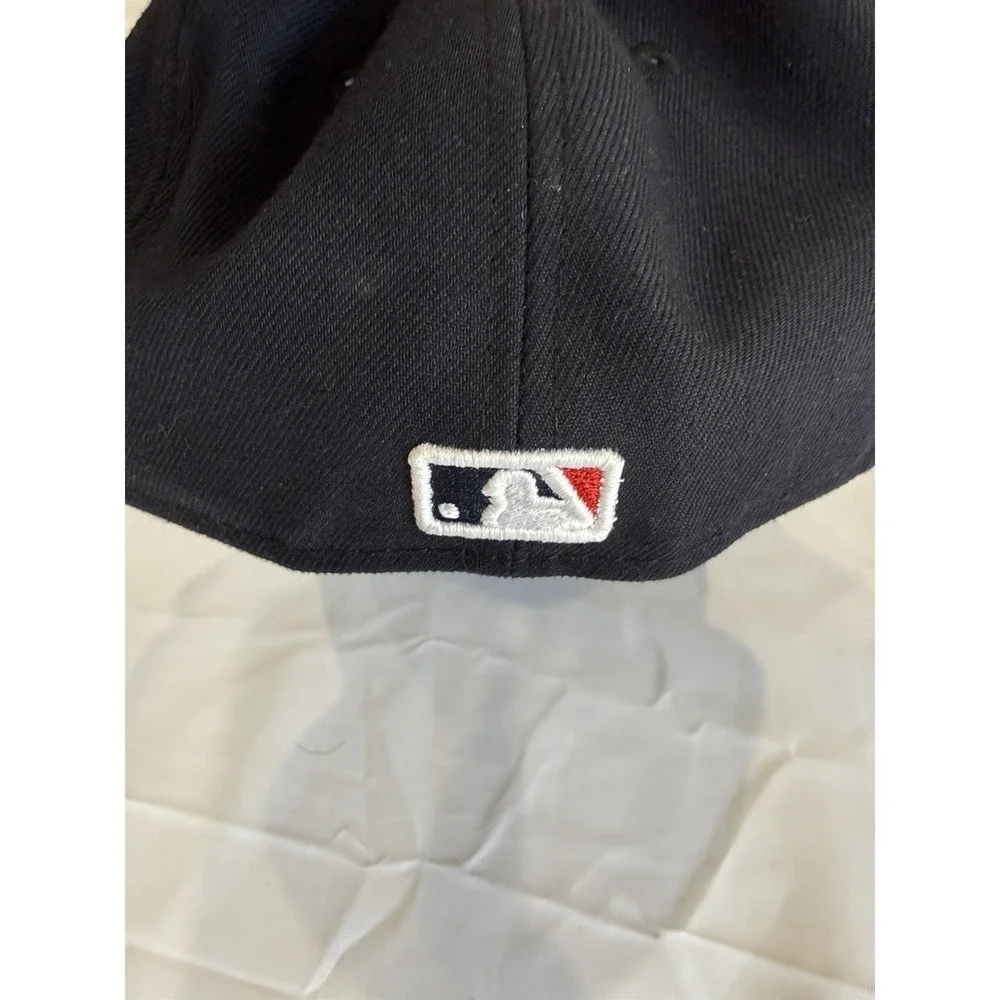 Vintage New Era Cleveland Indians Hat 7 5/8 Navy Blue 59FIFTY Fitted MLB Cap USA